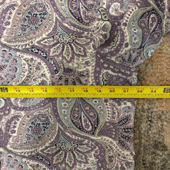 Ralph Lauren CHAPS Women's L/S Purple Paisley No Iron Button-Front Shirt Top XL - Picture 7 of 9